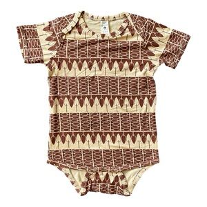 #315, Kate Quinn Brown and Cream Baby Onesie bodysuit, size 18-24 mo